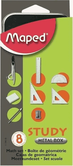 Maped Study Nikel 8'li Pergel Seti Metal Kutulu (119418) Okul ve Geometri Seti KırtasiyeBurda.com