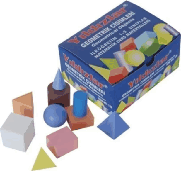 Geometrik Cisimler ve Şekiller Seti 128 Parça Eğitici Matematik ve Geometri Oyuncak Seti KırtasiyeBurda.com